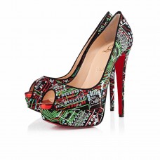 Pantofi Christian Louboutin Lady 140mm cu vârf deschis, negri