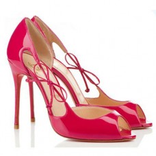 Pantofi Christian Louboutin Delico 100mm cu vârf deschis, Rose Matador