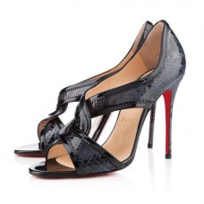 Pantofi Christian Louboutin Suzanana 100mm cu vârf deschis, negri Pantofi Christian Louboutin Suzanana 100mm cu vârf deschis, negri