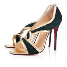 Pantofi Christian Louboutin Suzanana 100mm cu vârf deschis, verzi Pantofi Christian Louboutin Suzanana 100mm cu vârf deschis, verzi