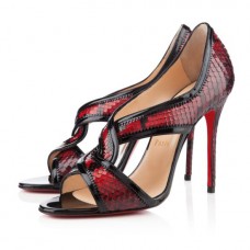 Pantofi Christian Louboutin Suzanana 100mm cu vârf deschis, roșii Pantofi Christian Louboutin Suzanana 100mm cu vârf deschis, roșii
