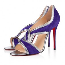 Pantofi Christian Louboutin Suzanana 100mm cu vârf deschis, violet Pantofi Christian Louboutin Suzanana 100mm cu vârf deschis, violet