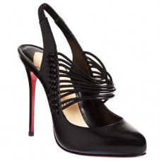 Pantofi Christian Louboutin Mille Cordes 100mm Slingbacks Negri Pantofi Christian Louboutin Mille Cordes 100mm Slingbacks Negri