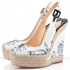 Pantofi cu platformă Christian Louboutin Everesta 140mm, albi Pantofi cu platformă Christian Louboutin Everesta 140mm, albi