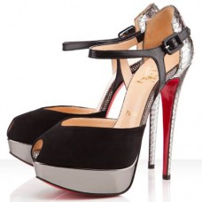 Sandale Christian Louboutin Nr. 299 140mm Negre/Argintiu Sandale Christian Louboutin Nr. 299 140mm Negre/Argintiu