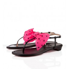 Sandale Christian Louboutin Vaudou plate negre/roz